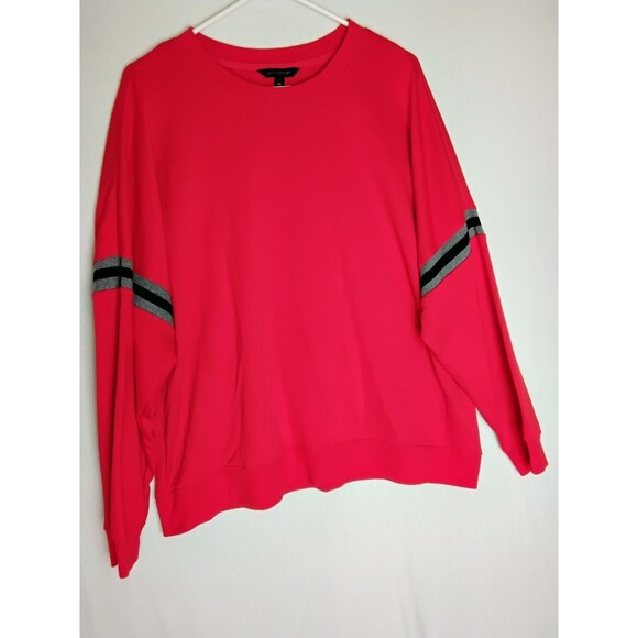 Womans Orange Banana Republic XL Crew Neck Pull Over Sweatshirt With Arm Stripes - Picture 1 of 3